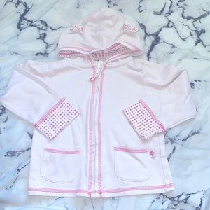 Light/hot pink toddler zip-up jacket with ears